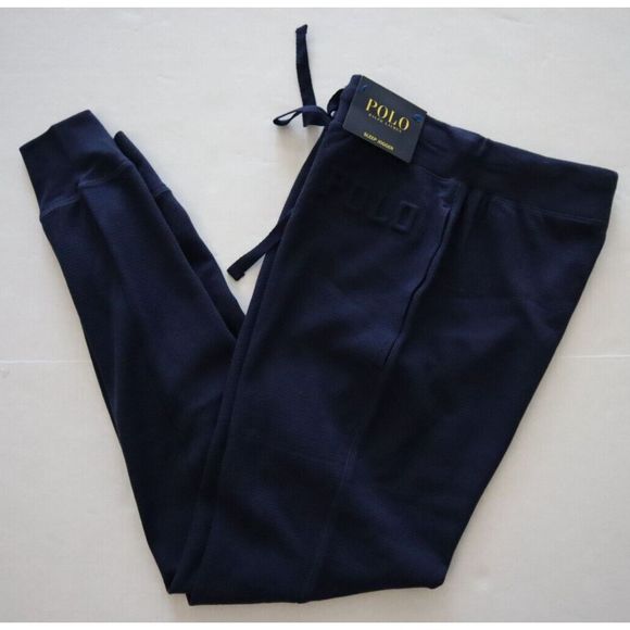 Polo Ralph Lauren Men's Sz S Navy Blue Embossed Waffle Knit Jogger Sleep Pants - Picture 7 of 7